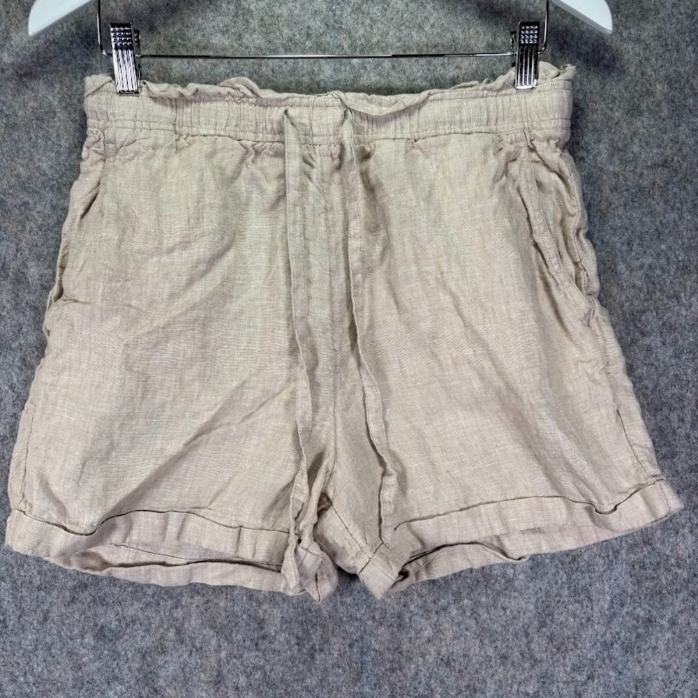 C&C CALIFORNIA 100% Linen Paperbag Shorts Sz S Elastic Waist Y2K Fairy Academia